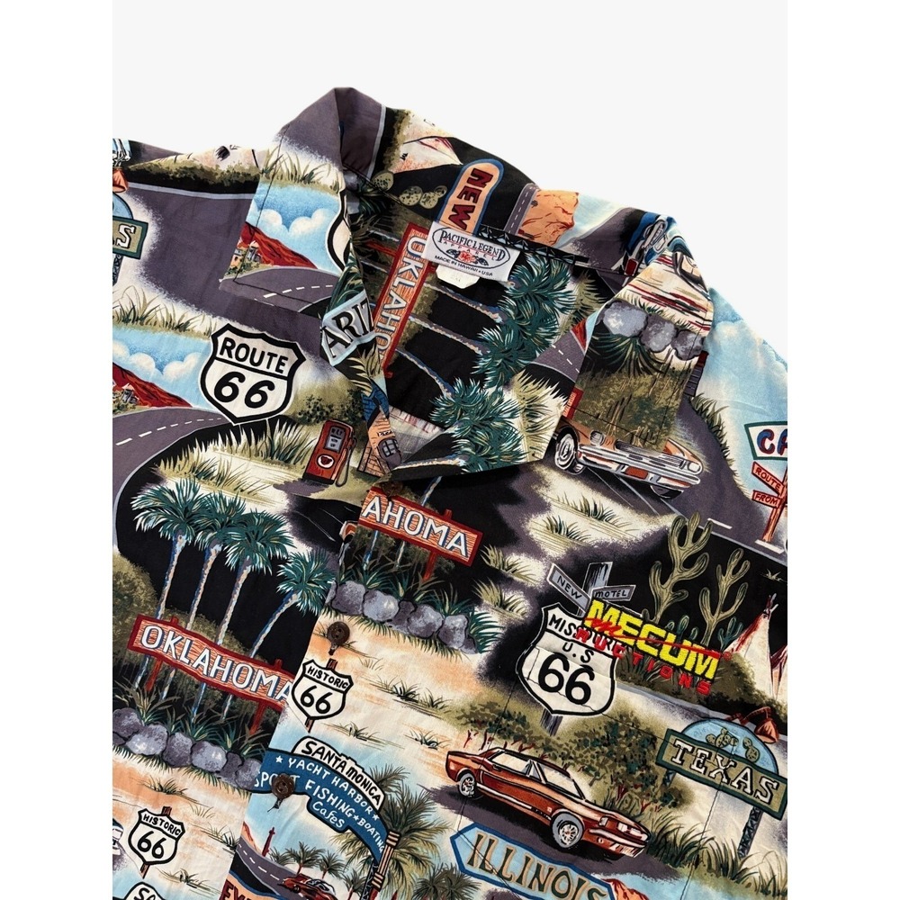 PACIFIC LEGEND APPAREL Route 66 Mecum‎ Auctions Shirt Mens 2XL Black Cotton